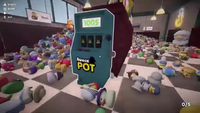 Sort Them Ducks QuackPOT machine showing a $100 jackpot readout